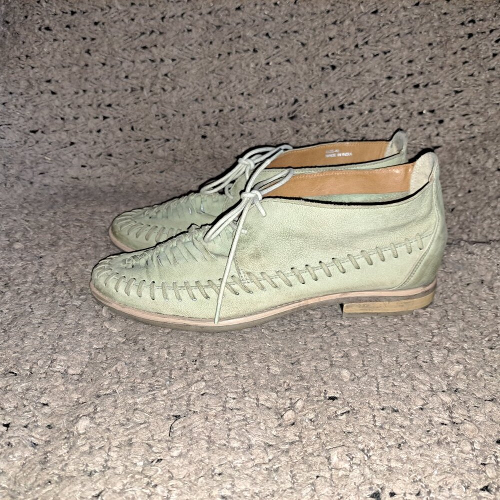 OFFICE London-Sage Green Nubuck Fisherman/Ghillie Sandals-Sz 40-Excellent - Picture 2 of 8